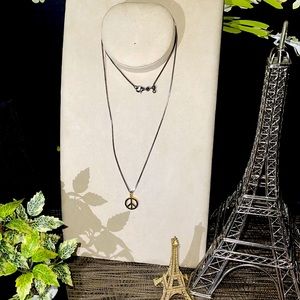 925 Italy sterling in black setting long necklace